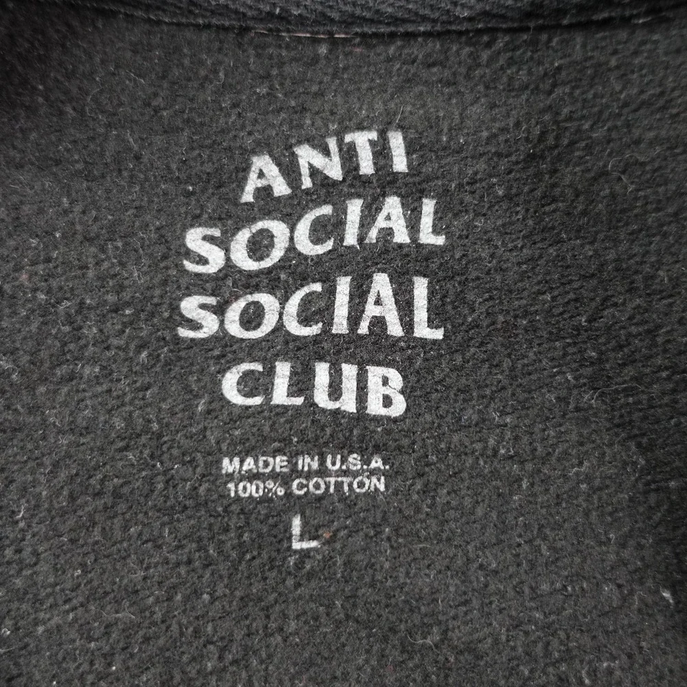 Anti Social Club Sweatshirt Men's Large Black Kkoch Butterfly Blossom ASSC Crew - Picture 4 of 7